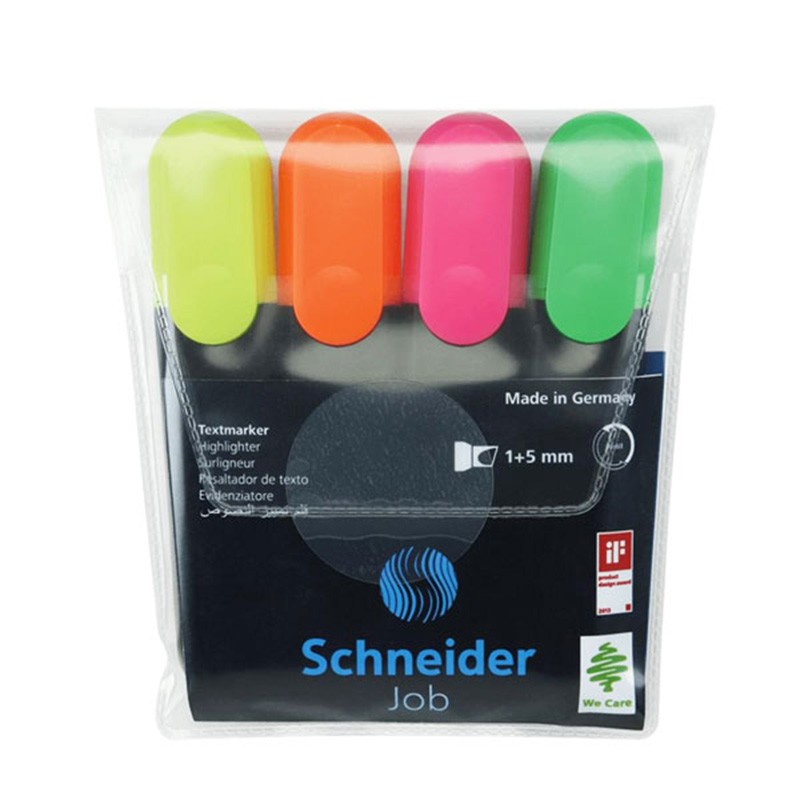 Schneider Pochette de 4 surligneur fluo pastel à prix pas cher