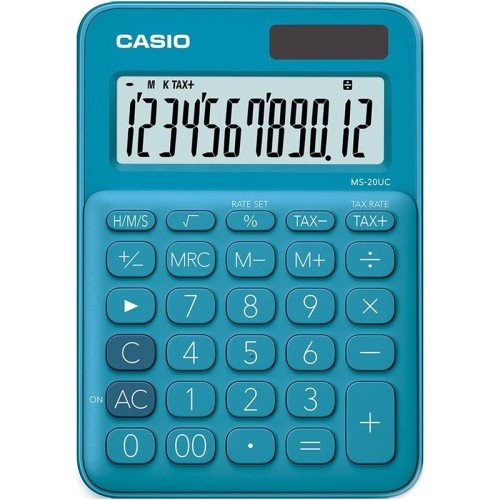 Calculatrice de bureau Casio - MS-20UC - Bleu Calculatrice de bureau Casio - MS-20UC - Bleu