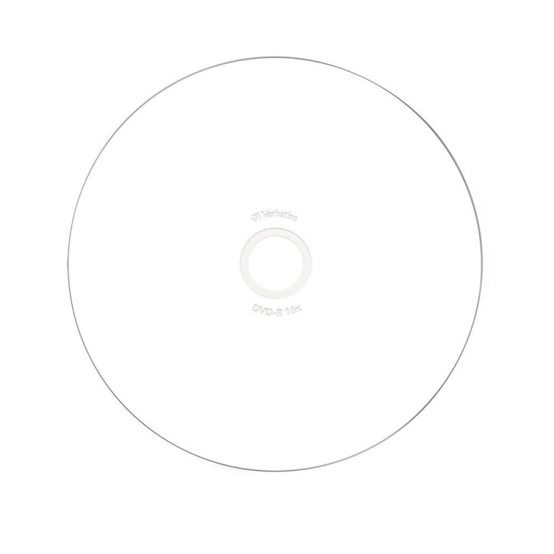 Dvd R Inkjet Printable DVD-R Wide Inkjet Printable ID Verbatim (43521) -50 Pack Spindle