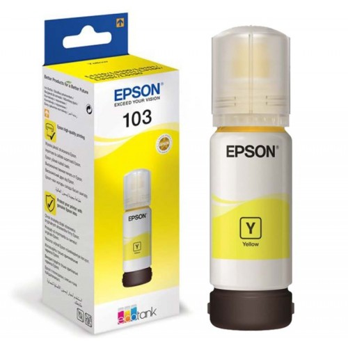 Bouteille d'encre Epson ECOTANK 103 Yellow - C13T00s44a Bouteille d'encre Epson ECOTANK 103 Yellow