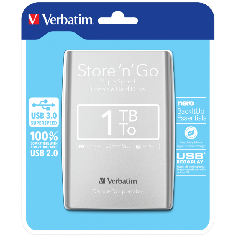 Disque dur portable USB Store 'n' Go 3.0 -  1 To -  Gris