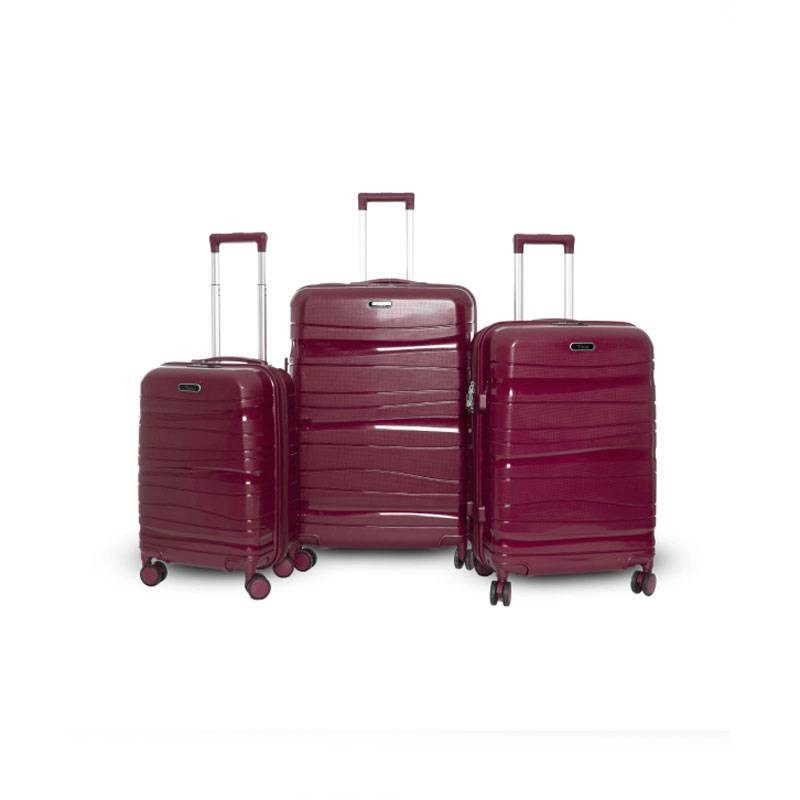 Set de trois valises avec roues démontables Titou - Rouge bordeaux