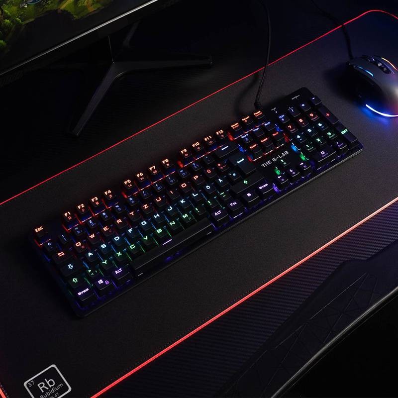 Clavier Mécanique Rétroéclairé The G-Lab Keyz Carbon-E – Membrane – Référence KT9791 – NEUF