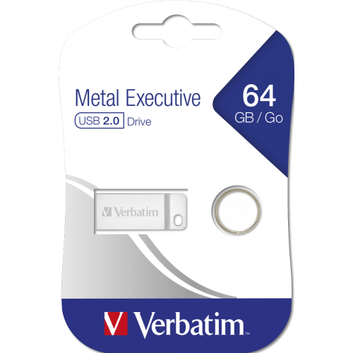 Flash Disque Verbatim - Executive métallique Silver - 64GB - USB 2.0 Gen 1 098750 Flash Disque Verbatim - Executive métallique - 64GB - USB 3.2 Gen 1 099106