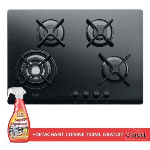 Plaque De Cuisson WHIRLPOOL AKT5000NB 4 Feux - Noir +DETACHANT CUISINE 750ML Plaque De Cuisson WHIRLPOOL AKT5000NB 4 Feux - Noir