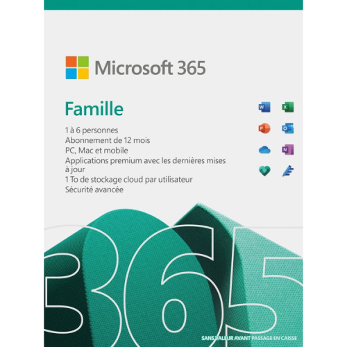 Microsoft Office 365 Personnel 6 Utilisateurs 1an  (CODE NUMERIQUE) Microsoft Office 365 Personnel 6 Utilisateurs 1an