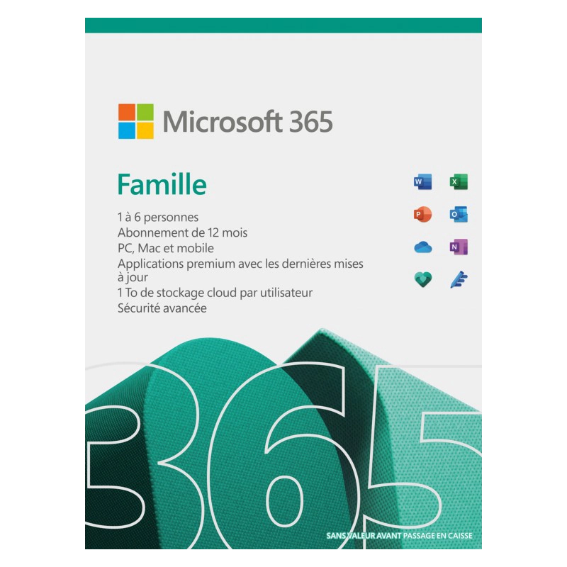 Microsoft Office 365 Personnel 6 Utilisateurs 1an