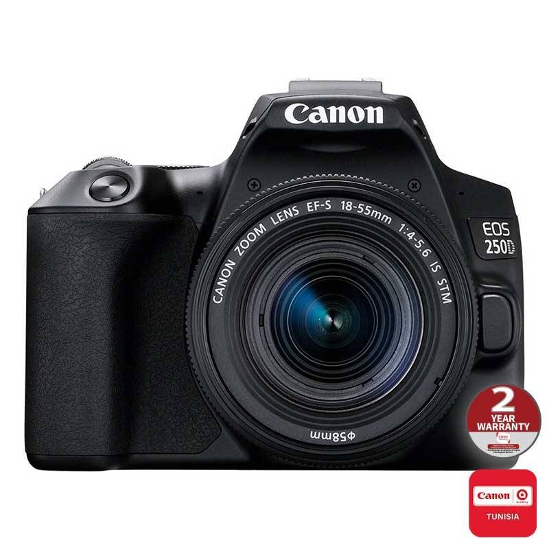 Canon EOS 250 D Appareil photo reflex numérique avec EF-S 18-55 mm IS 25.80  Mill. pixel noir vidéo 4K, Bluetooth, écran - Conrad Electronic France