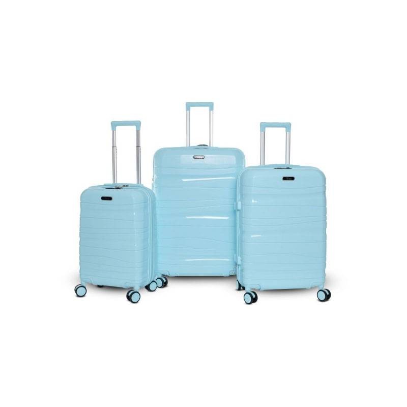 Set de trois valises avec roues démontables Titou - Bleu chwingum