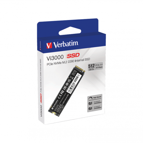 Disque Dur Interne Verbatim 512Go SSD NVMe Vi3000 ( 049374) Disque Dur Interne Verbatim 512Go SSD NVMe Vi3000 ( 049374)