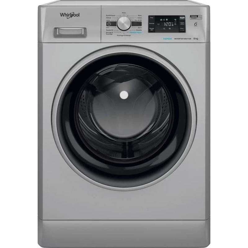 Lave-linge hublot posable Whirlpool 8 kg - FFW 8248 SBS - Silver