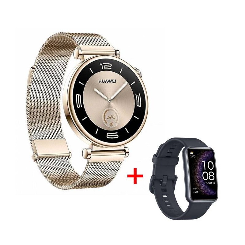 Montre Connecté HUAWEI Watch Watch GT 4 41mm - Light Gold + HUAWEI Watch FIT SE