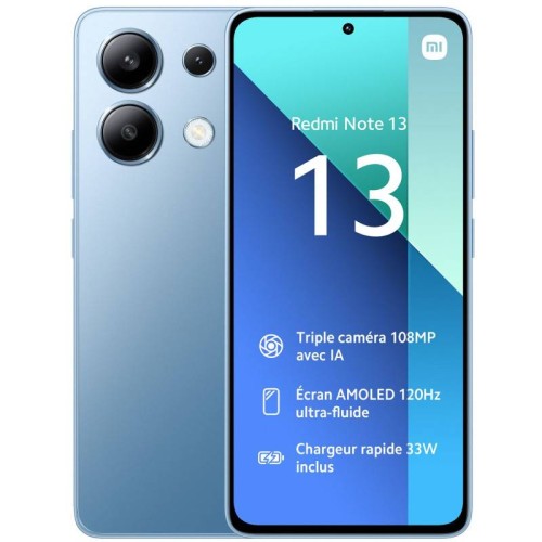 Smartphone Xiaomi Redmi Note 13 (6|128GO) - Bleu Smartphone Xiaomi Note 13 (6|128GO) - Bleu