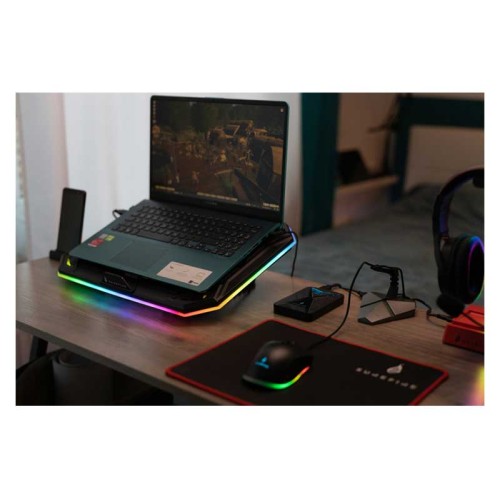 SUPPORT DE REFROIDISSEMENT GAMING SUREFIRE BORA X1  AVEC ÉCLAIRAGE RVB SUPPORT DE REFROIDISSEMENT GAMING SUREFIRE BORA X1  AVEC ÉCLAIRAGE RVB