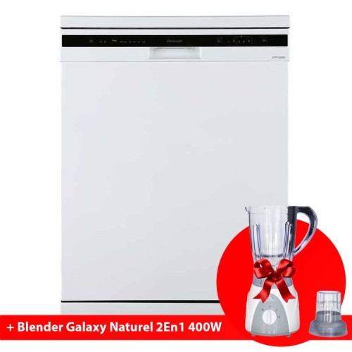 Lave Vaisselle BRANDT DFP129DW 12 Couverts Blanc + Liquide vaisselle gratuit C'nett Lave Vaisselle BRANDT DFP129DW 12 Couverts - Blanc