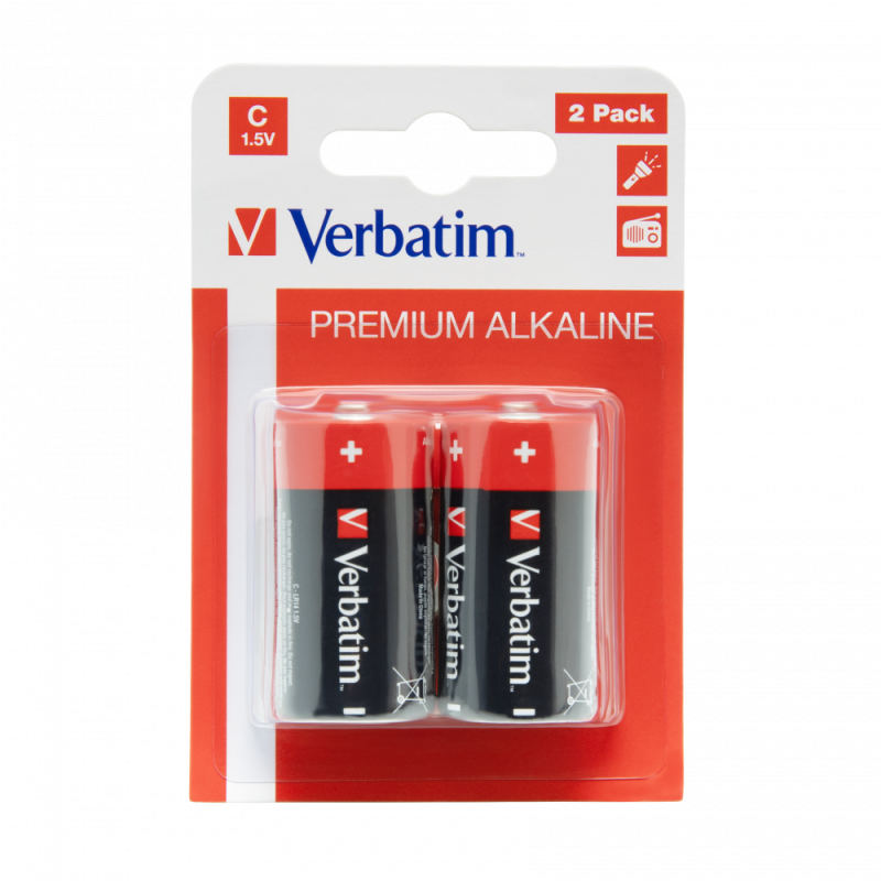 alcalines C Verbatim 1.5V  - Pack de 2 - 49922