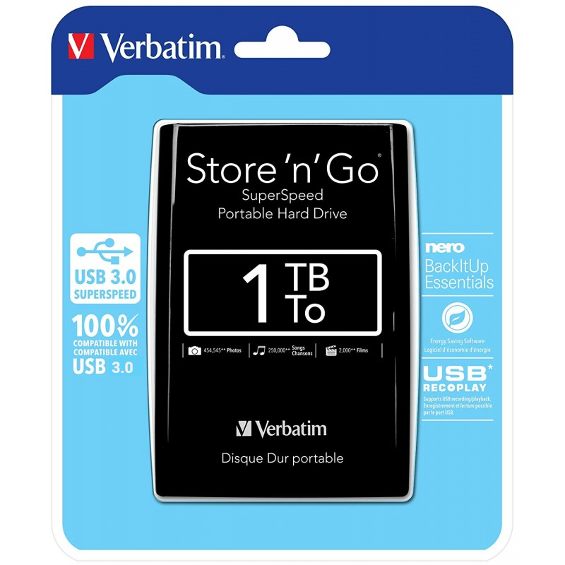 Disque Dur externe Verbatim Store'n'Go 1 To / USB 3.0