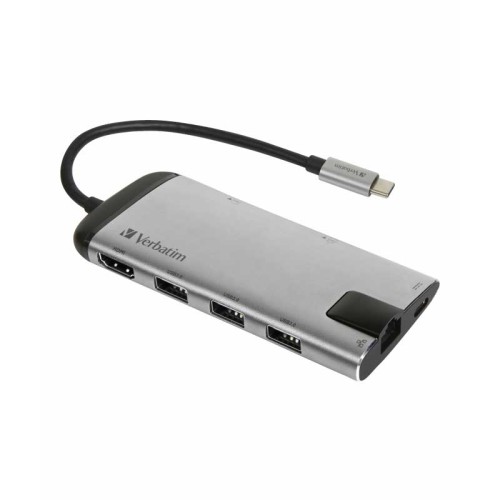 Hub multiport Verbatim USB-C™ USB 3.0 | HDMI | Gigabit Ethernet | SD/microSD - 49142 Hub multiport Verbatim USB-C™ USB 3.0 | HDMI | Gigabit Ethernet | SD/microSD - 49142