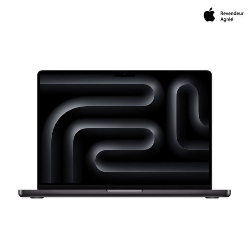 Apple MacBook Pro 14" Apple M3 Pro 2023 512 Go SSD 18Go Noir sidéral front view Apple MacBook Pro 14" Apple M3 Pro 2023 512 Go SSD 18Go Noir sidéral