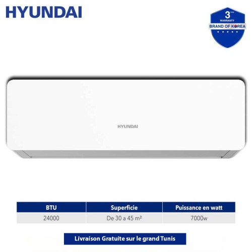 Climatiseur Hyundai 24000 BTU Chaud Froid ON/OFF Climatiseur Hyundai 24000 BTU Chaud Froid ON/OFF