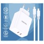 CHARGEUR KAKU KSC-923 DOUBLE SMART CHARGE TYPE-C PD40W l BLANC