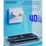 CHARGEUR KAKUSIGA KSC-923 DOUBLE SMART CHARGE TYPE-C PD40W l BLANC