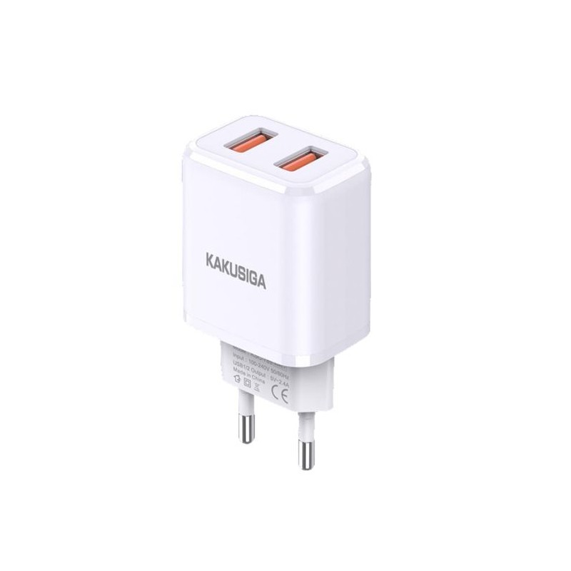 CHARGEUR KAKU KSC-793 DOUBLE USB SMART CHARGE TYPE-C 2.4A - BLANC