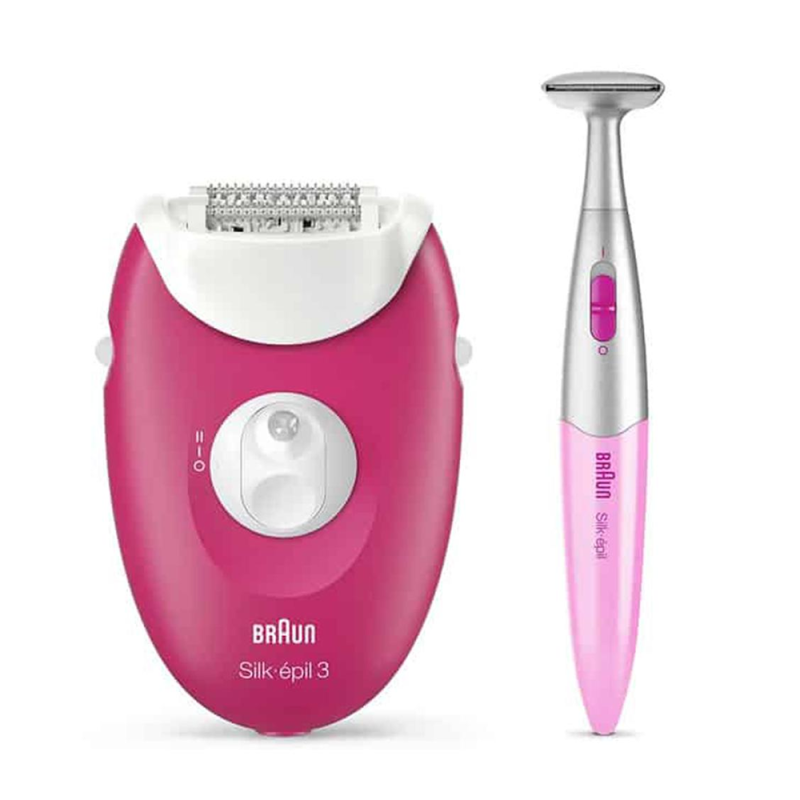 Épilateur BRAUN Silk-3 Blanc Et Rose SE3-420