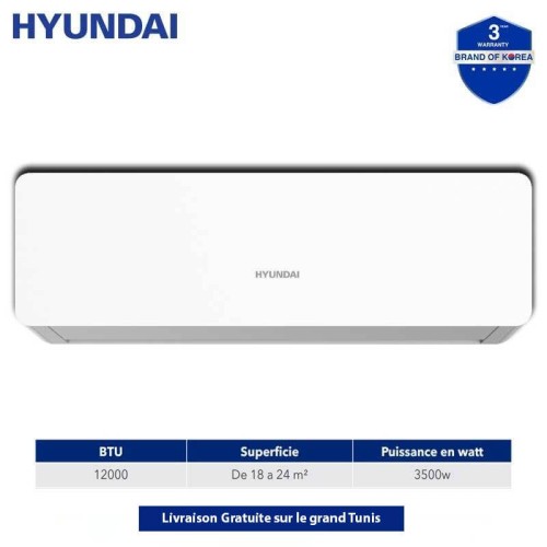 Climatiseur Hyundai 12000 BTU Chaud Froid ON/OFF Climatiseur Hyundai 12000 BTU Chaud Froid ON/OFF
