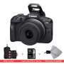 Appareil photo hybride Canon EOS R100 + objectif RF-S 18-45mm F4.5-6.3 IS STM + lexar kit