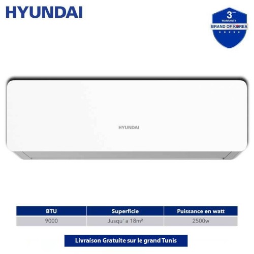Climatiseur Hyundai 9000 BTU Chaud Froid ON/OFF Climatiseur Hyundai 9000 BTU Chaud Froid ON/OFF