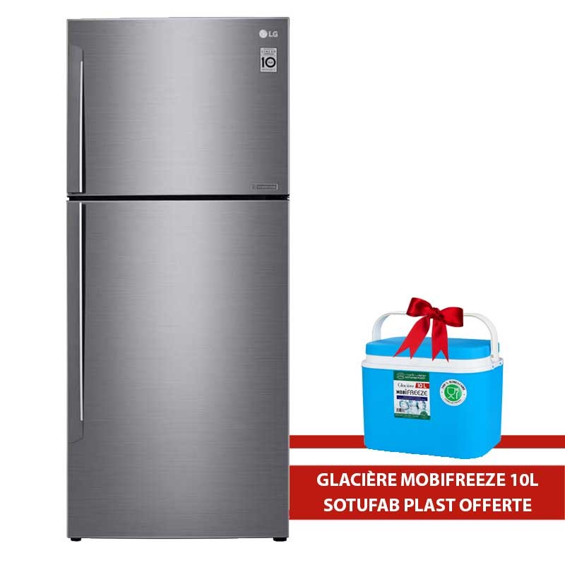 Réfrigérateur LG GL-C432HLCM l 410 Litres l Smart l No Frost l Platinum Silver