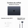 apple macbook air m3 15 pouces 2024 minuit  avec chargeur usb-c