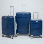 Set de trois valises avec roues démontables Titou Crème Bleu