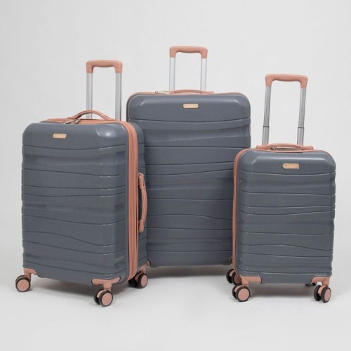 Set de trois valises avec roues démontables Titou Marron Gris Set de trois valises avec roues démontables Titou Marron Gris