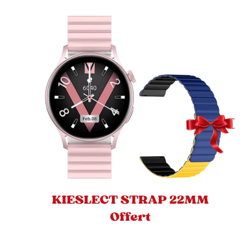 Montre connectée KIESLECT Lora 2 Rose Montre connectée KIESLECT Lora 2 Rose avec strap 22mm offert