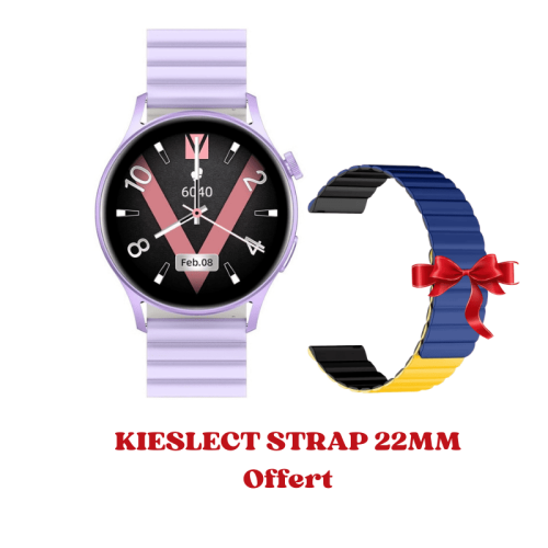 Montre connectée KIESLECT Lora 2 Violet Montre connectée KIESLECT Lora 2 - Violet avec strap 22mm offert