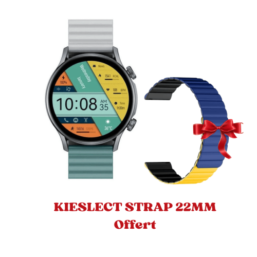 Montre connectée KIESLECT KR PRO LTD SILVER Montre connectée KIESLECT PRO LTD SILVER avec strap 22mm offert