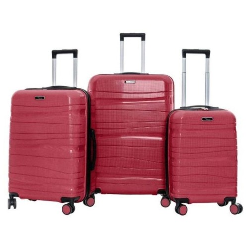 Set de trois valises TITOU Incassable Roues Fixes Rouge Mat Set de trois valises TITOU Incassable Roues Fixes Rouge Matt