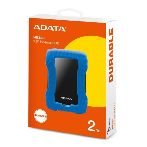 Disque dur externe Adata 2To Anti-choc HD330 USB 3.2 Bleu Disque dur externe Adata 2To Anti-choc HD330 USB 3.1 Bleu