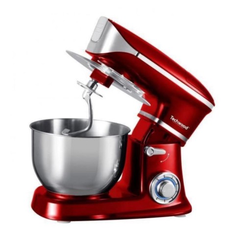 Robot Petrin Techwood 6.5L Rouge avec bol inox Robot Petrin Techwood 6.5L Rouge avec bol inox