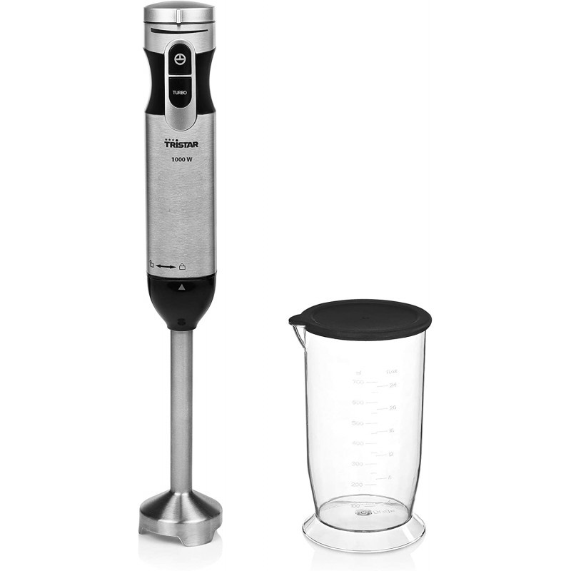 Mixeur plongeant Tristar MX4828 1000W Noir + Capacité Verre doseur 0.7L