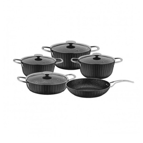 Batterie granite OMS collection 9 pièces Noir Batterie granite OMS collection 9 pièces Noir