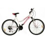 Bicyclette VTT PRADO APACHE 18 Vitesse 24″ Blanc et Rouge