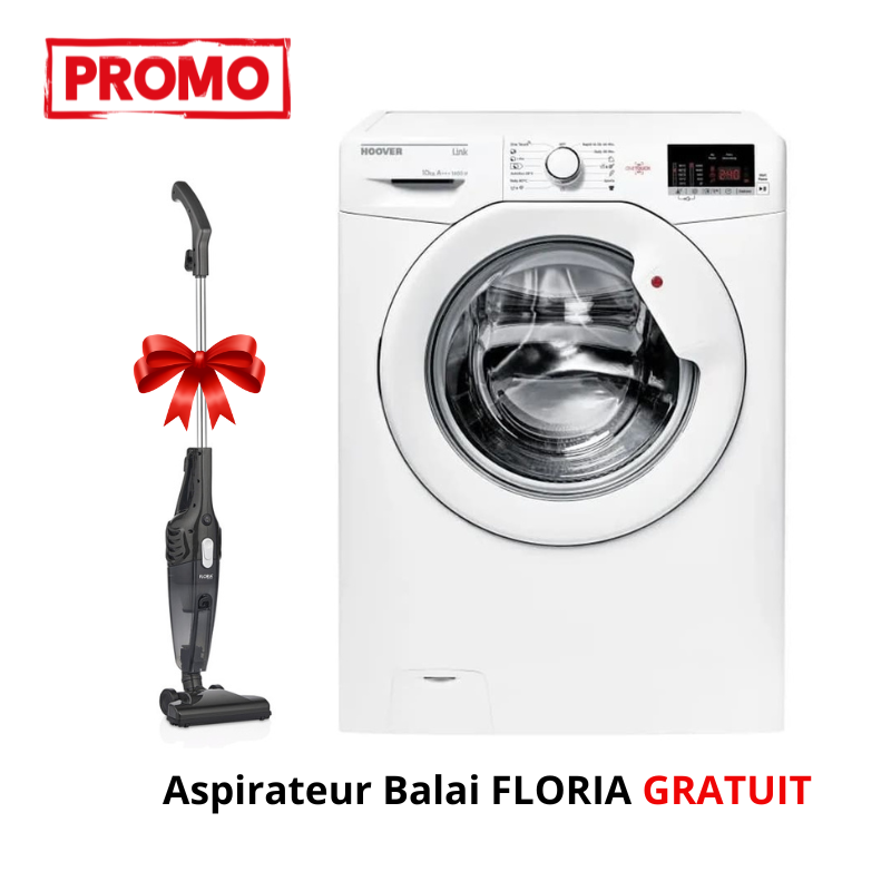 Lave Ligne Frontal HOOVER 7Kg (H3W072D-04) + Aspirateur FLORIA Gratuit