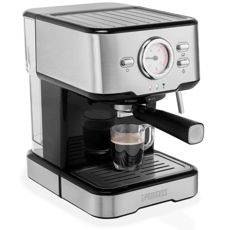 Cafetière Expresso PRINCESS 1100Watts Inox