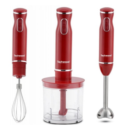 Mixeur Plongeant 3 en 1 Techwood 600W TMS9605 Rouge