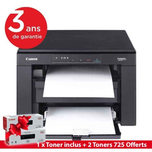 Imprimante Laser Multifonction 3en1 Canon i-Sensys MF3010 - Monochrome +  2 Toners 725 Offerts Imprimante Laser Multifonction 3en1 Canon i-Sensys MF3010 - Monochrome +  2 Toners 725 Offerts