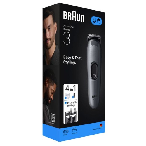 Tondeuse Multifonction 4 EN 1 Braun Gris - AIO3500 Tondeuse Multifonction 4 EN 1 Braun Gris AIO3500