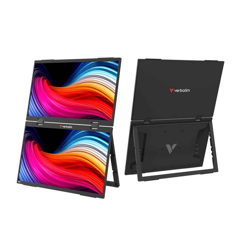 Moniteur portable double 15,6 pouces Full HD IPS avec ports USB-C et HDMI